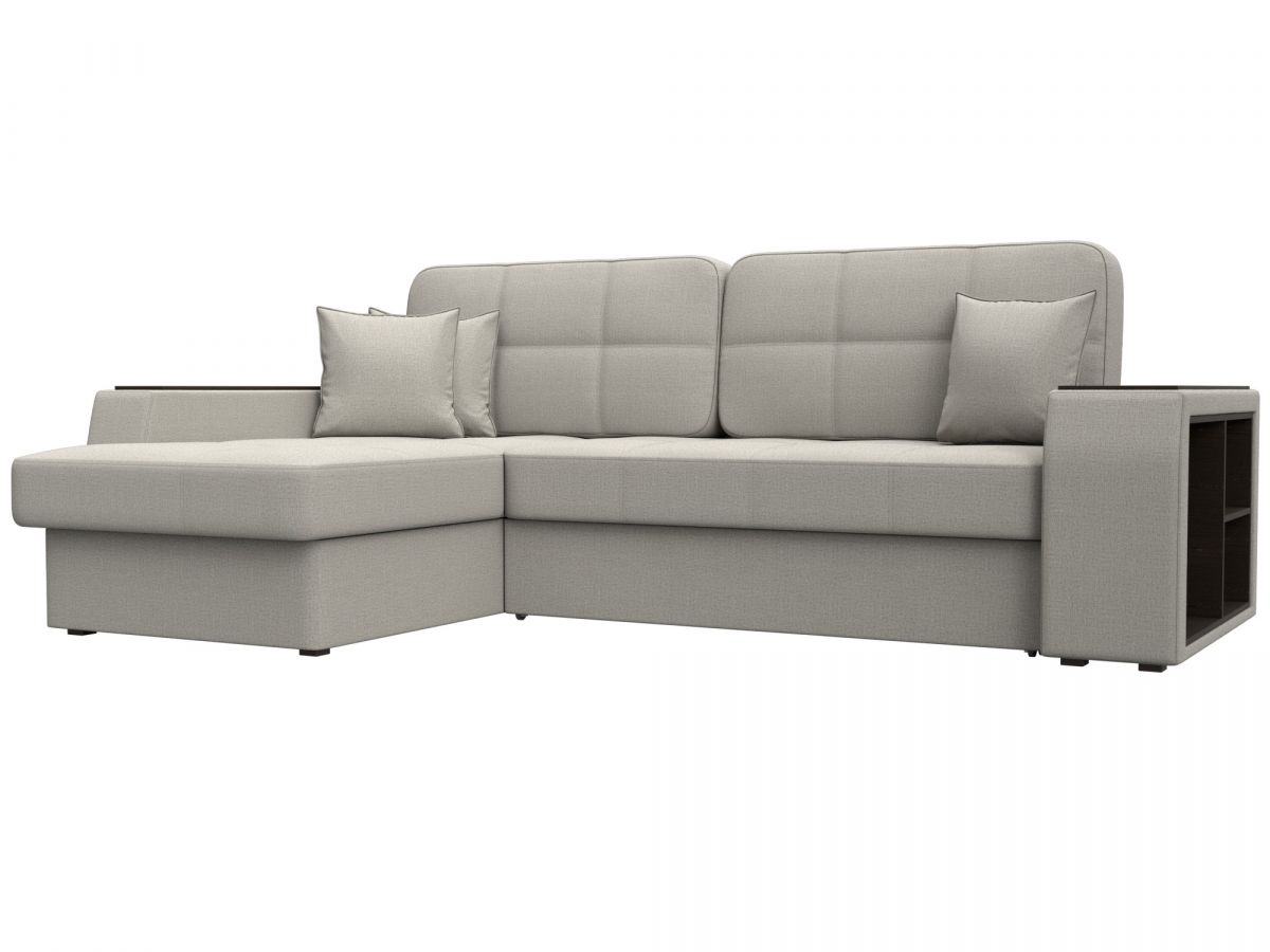 125965L Диван угловой Брюссель левый угол | рогожка | амур бежевый