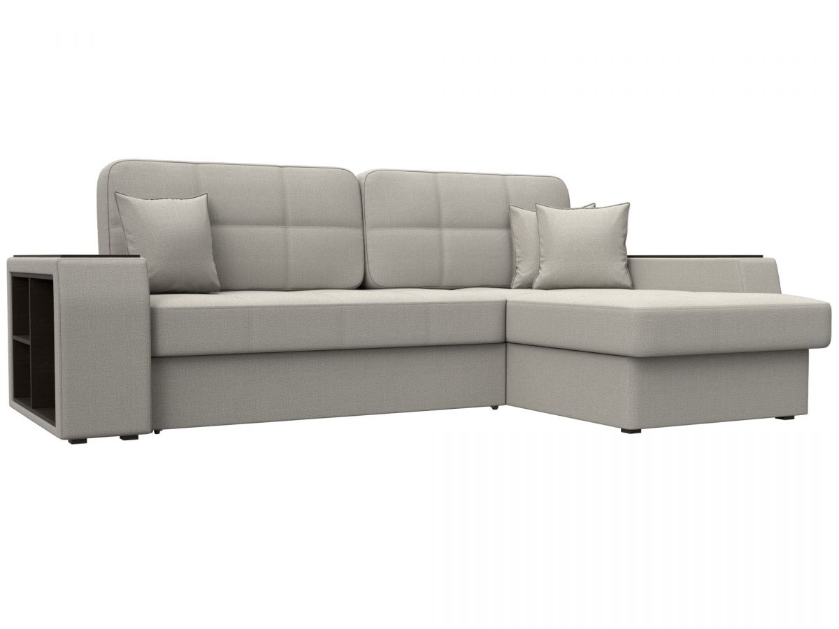 125965 Диван угловой Брюссель правый угол | рогожка | амур бежевый