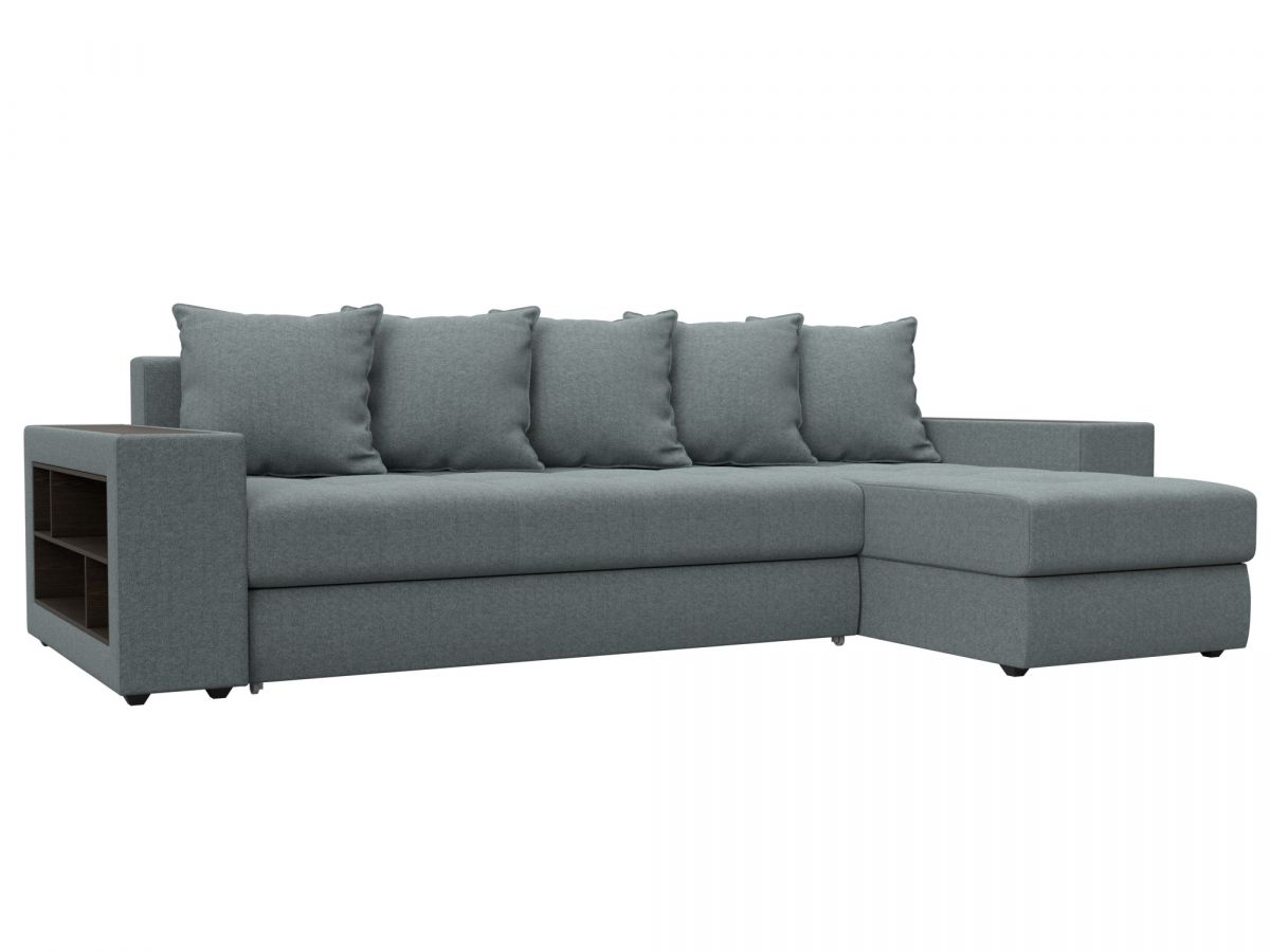 122815 Диван угловой Дубай правый угол | рогожка | амур серый