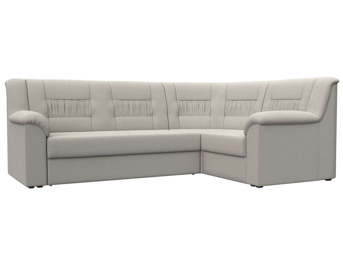 122829 Диван угловой Карелия правый угол | рогожка | амур бежевый