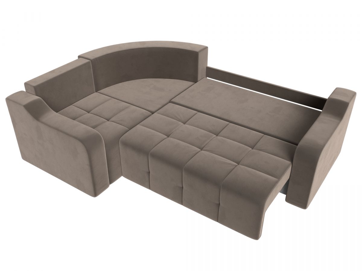 108814L Диван угловой Кембридж левый угол | велюр | коричневый