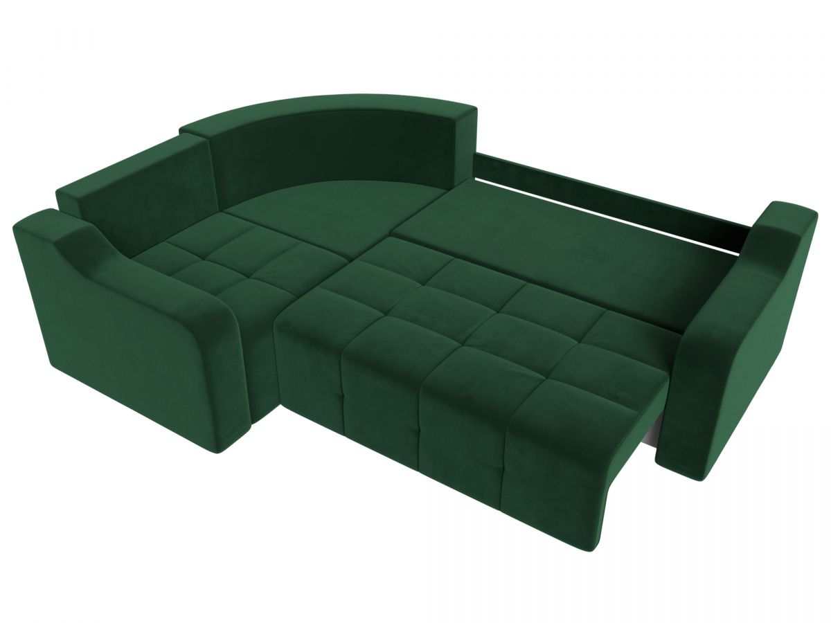108813L Диван угловой Кембридж левый угол | велюр | зеленый