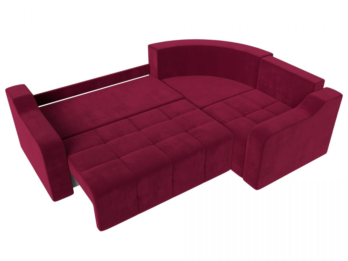 112681 Диван угловой Кембридж правый угол | микровельвет | бордовый