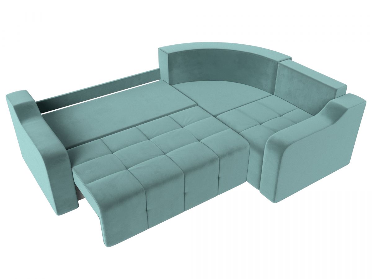 108811 Диван угловой Кембридж правый угол | велюр | бирюзовый