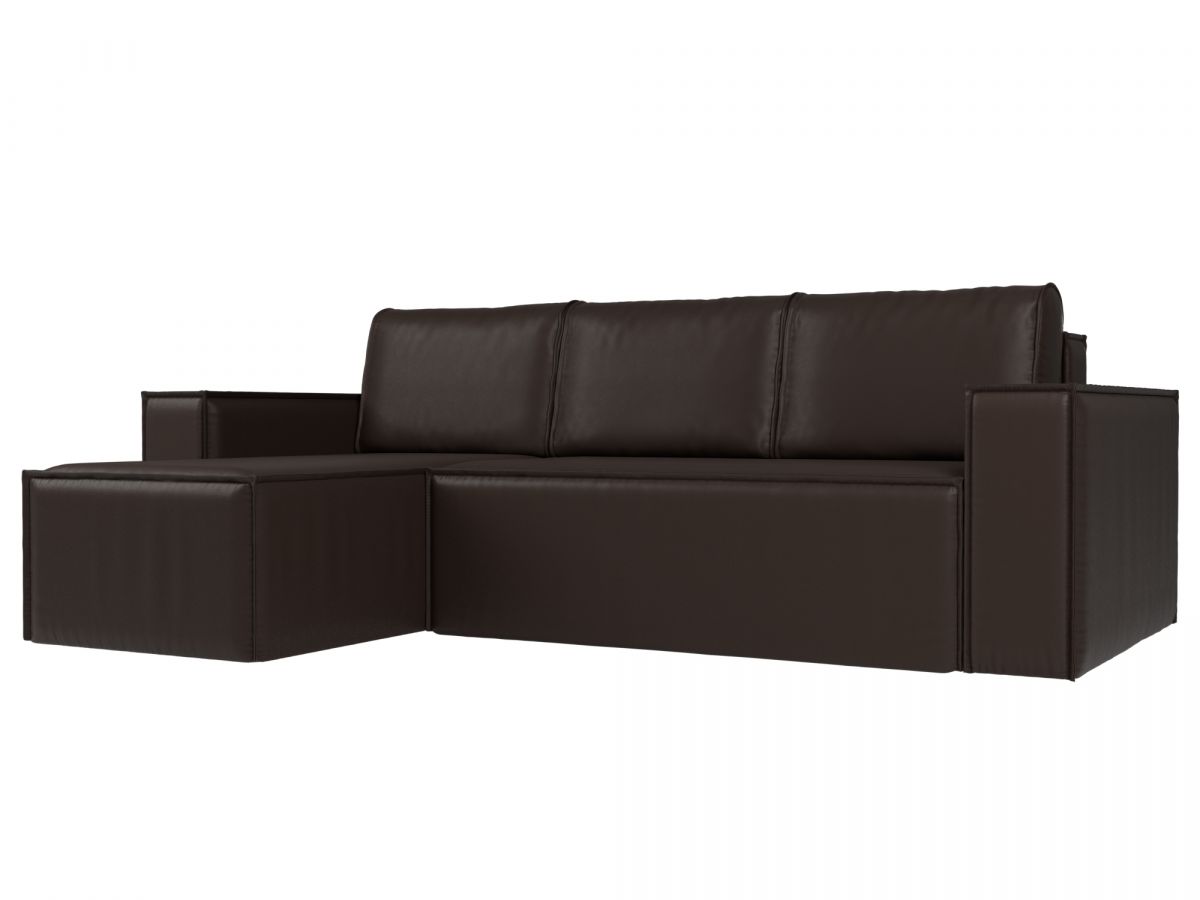 108664L Диван угловой Куба левый угол | экокожа | коричневый