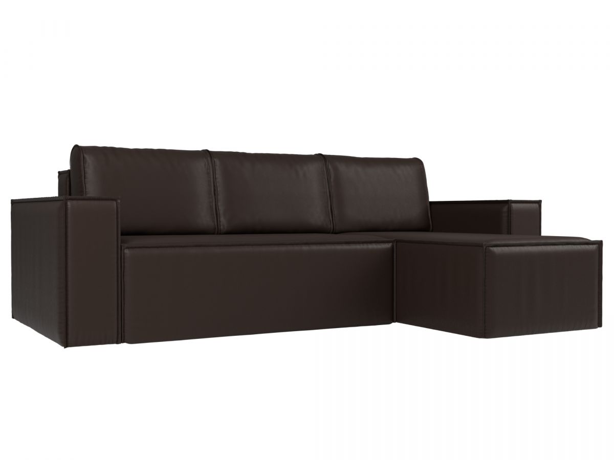 108664 Диван угловой Куба правый угол | экокожа | коричневый