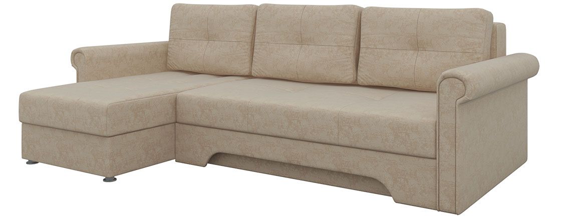 27977L Диван угловой Леон левый угол | микровельвет | бежевый