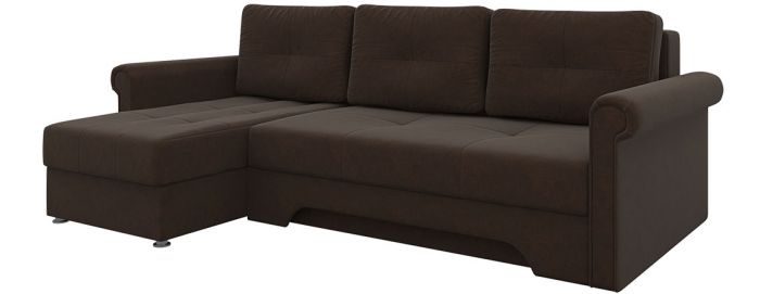 27979L Диван угловой Леон левый угол | микровельвет | коричневый