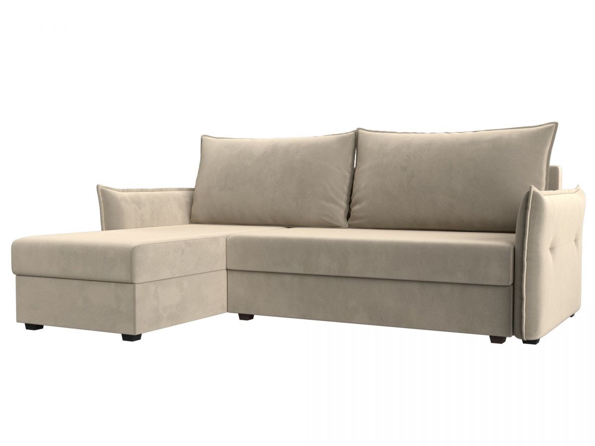 118436L Диван угловой Лига-004 левый угол | микровельвет | бежевый