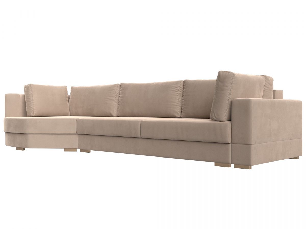 119165L Диван угловой Лига-026 левый угол | велюр | бежевый