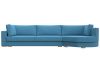 123480 Диван угловой Лига-026 правый угол | рогожка | амур голубой - 2