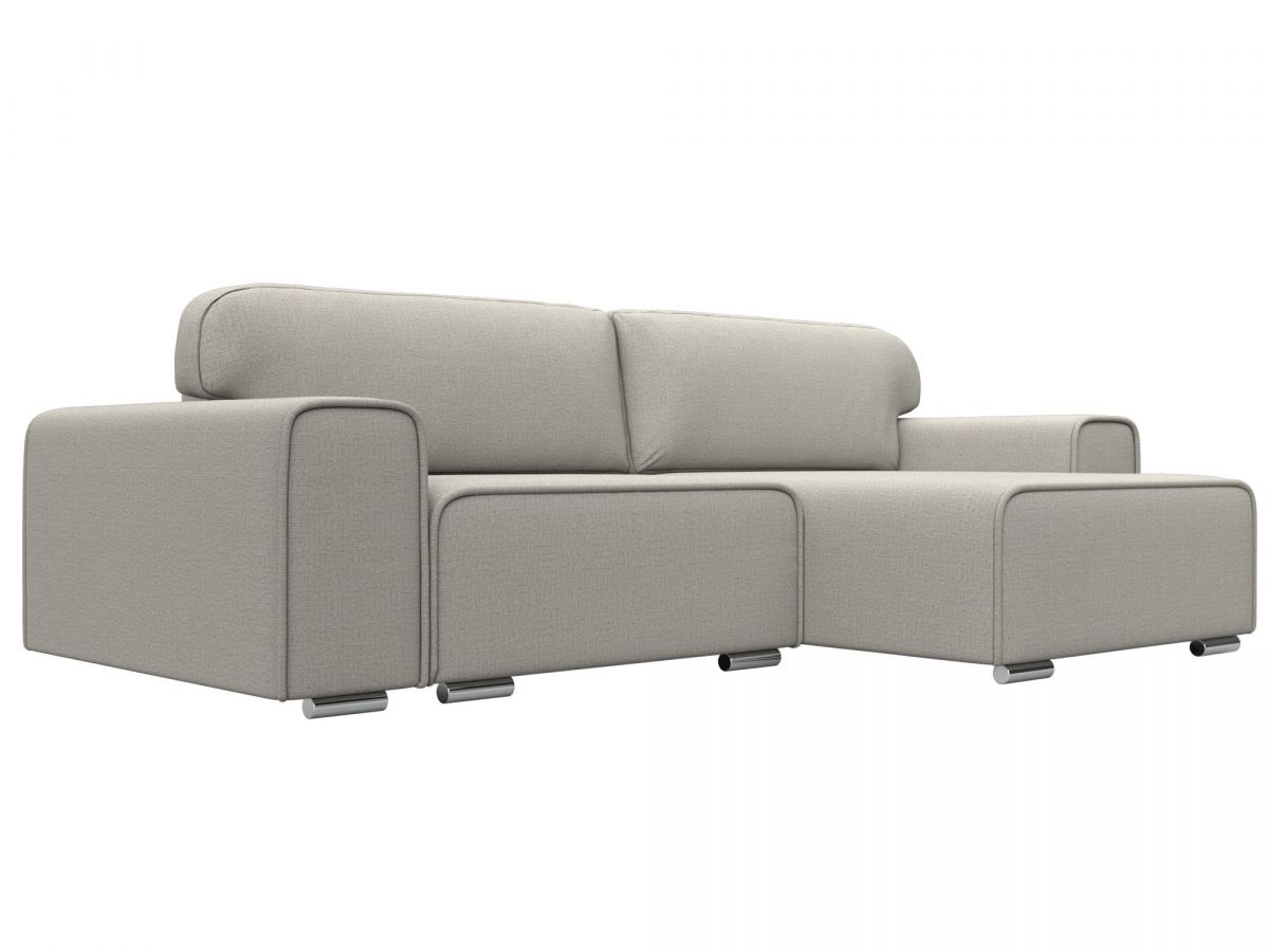 121930 Диван угловой Лига-029 правый угол | рогожка | амур бежевый