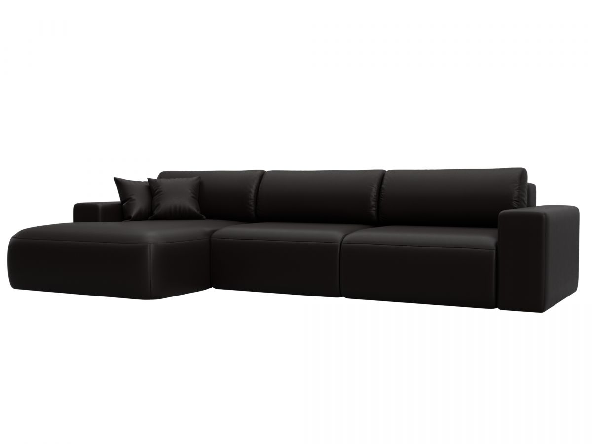 127790L Диван угловой Лига-036 НПБ Классик Лонг левый угол | экокожа | grifon 12 коричневый