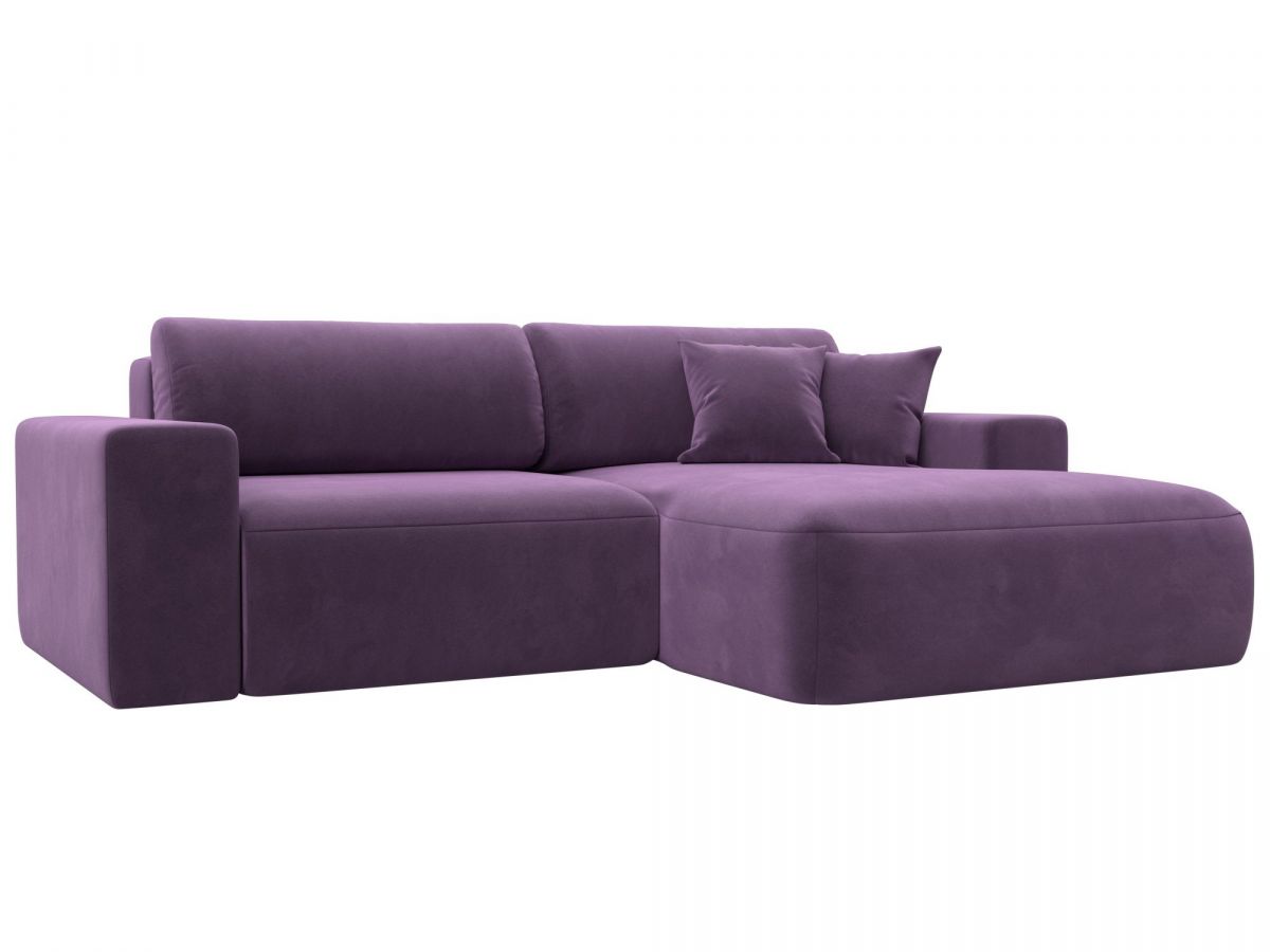 121372 Диван угловой Лига-036 НПБ Классик правый угол | микровельвет | сиреневый