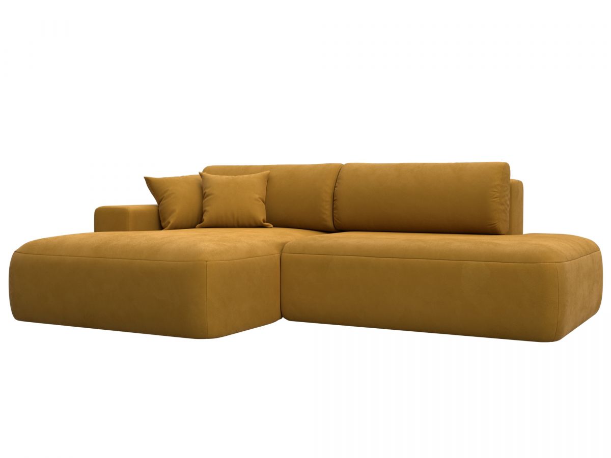 127764L Диван угловой Лига-036 НПБ Модерн левый угол | велюр | brut 10 желтый