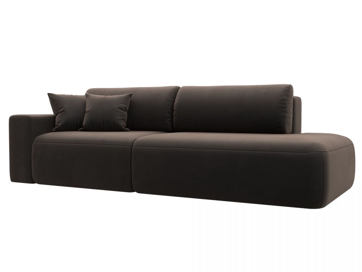 121411L Диван угловой Лига-036 НПБ Модерн левый угол | велюр | коричневый