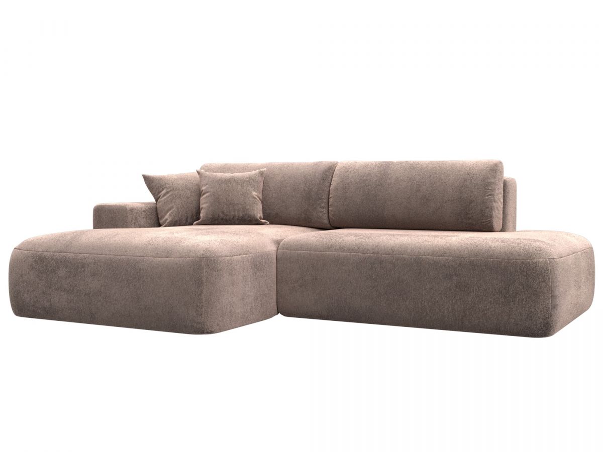 127775L Диван угловой Лига-036 НПБ Модерн левый угол | велюр | tower 05 бежевый