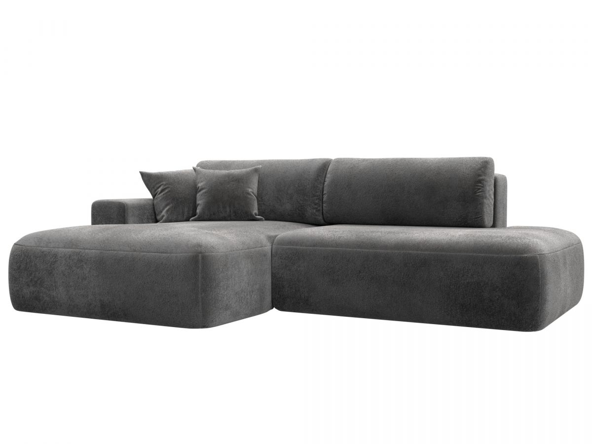 127777L Диван угловой Лига-036 НПБ Модерн левый угол | велюр | tower 10 серый