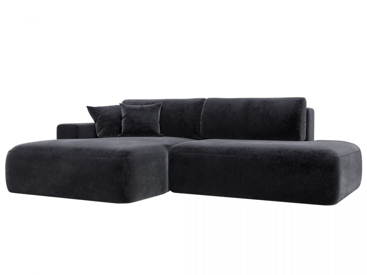 127783L Диван угловой Лига-036 НПБ Модерн левый угол | велюр | tower 11 темно-серый