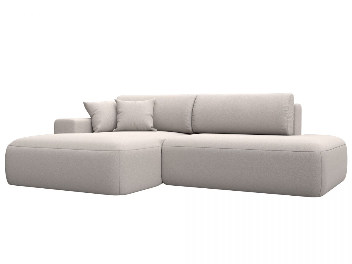 127782L Диван угловой Лига-036 НПБ Модерн левый угол | замша | joly 05 бежевый