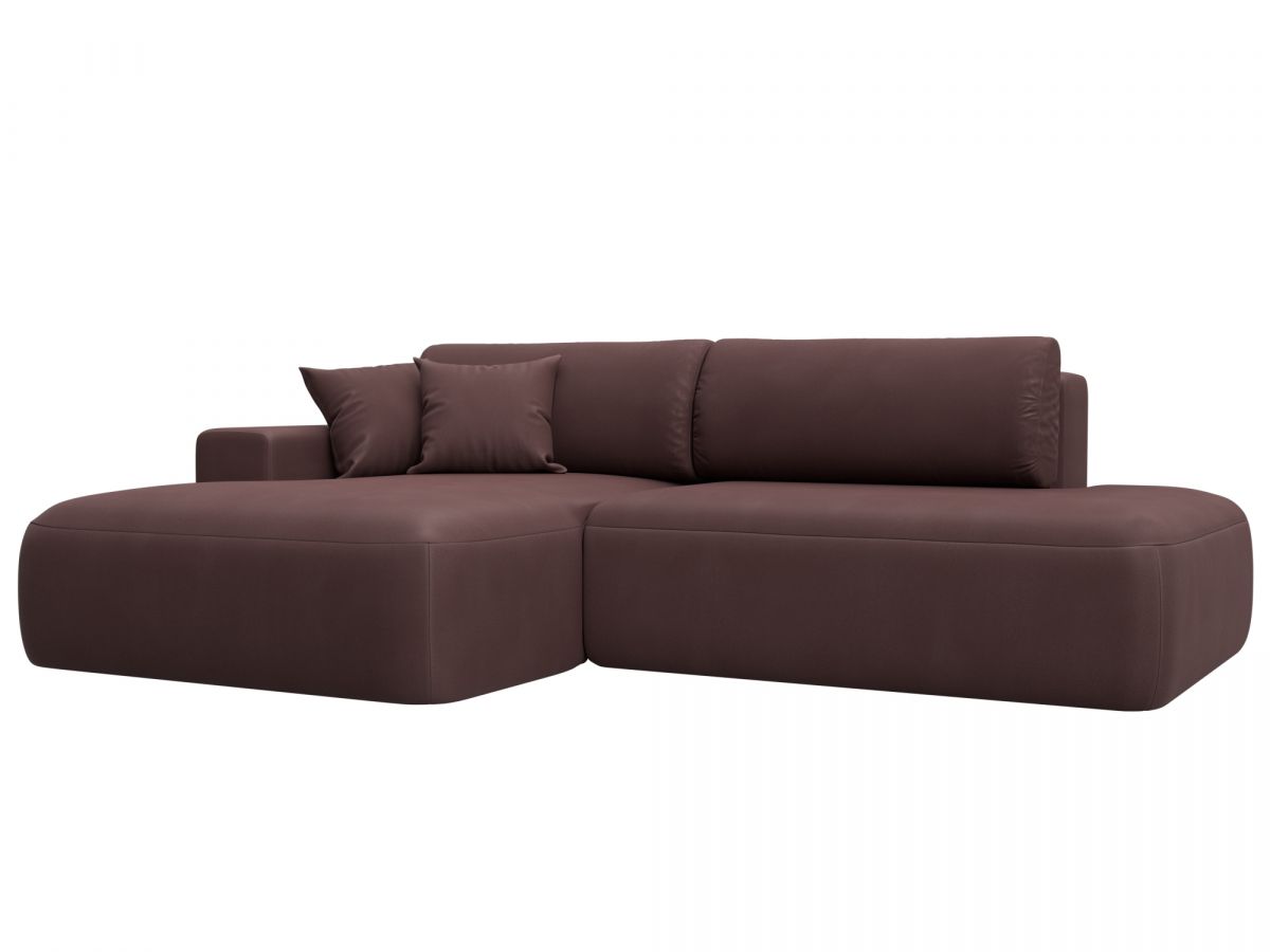 127779L Диван угловой Лига-036 НПБ Модерн левый угол | замша | joly 09 бордовый