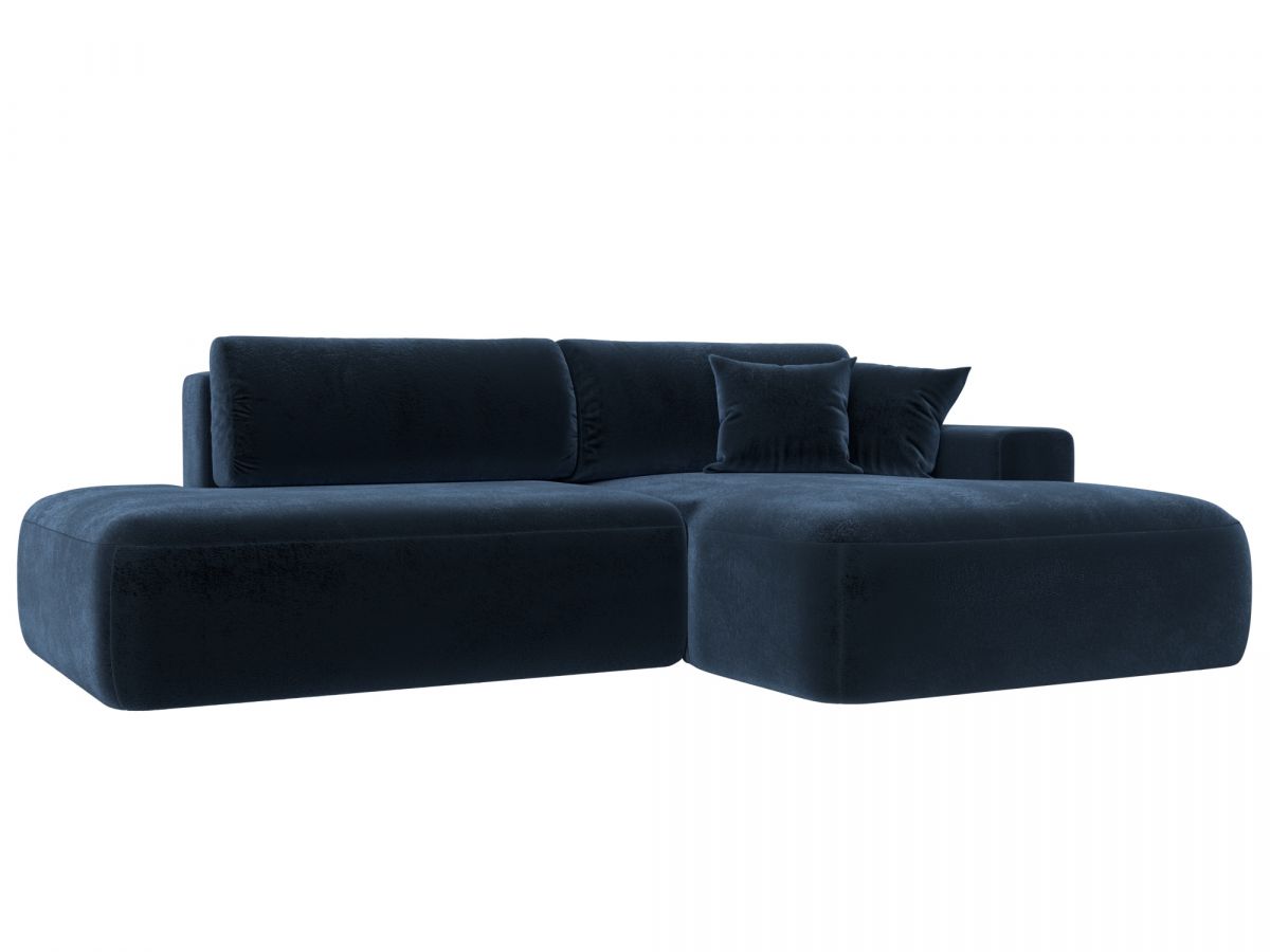 127776 Диван угловой Лига-036 НПБ Модерн правый угол | велюр | tower 13 синий