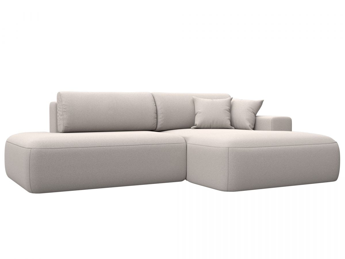 127782 Диван угловой Лига-036 НПБ Модерн правый угол | замша | joly 05 бежевый