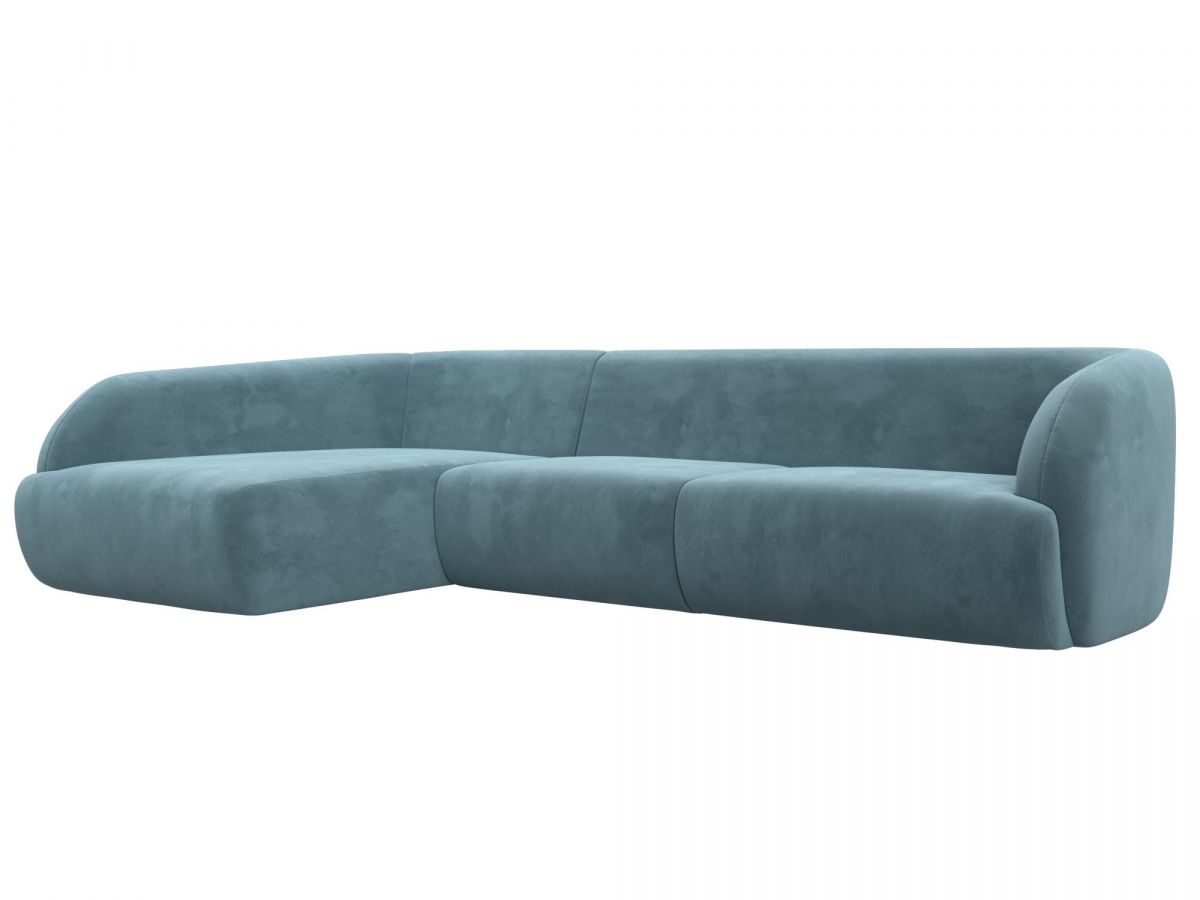 122187L Диван угловой Лига-041 левый угол | велюр | бирюзовый