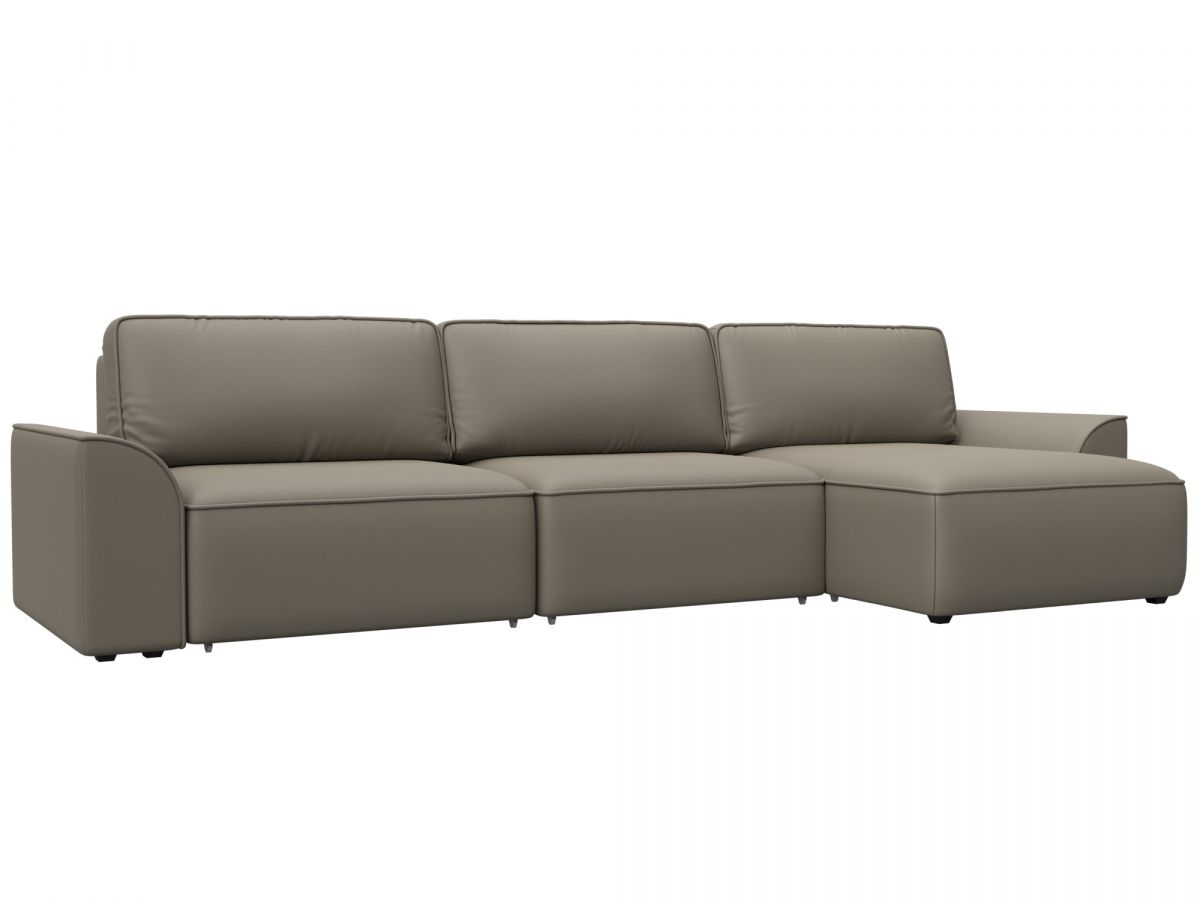 128494 Диван угловой Лига-048 НПБ лонг | экокожа | grifon 04 бежевый