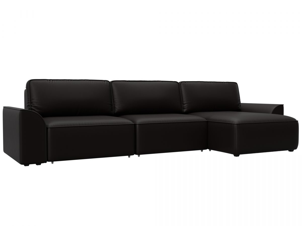 128495 Диван угловой Лига-048 НПБ лонг | экокожа | grifon 12 коричневый