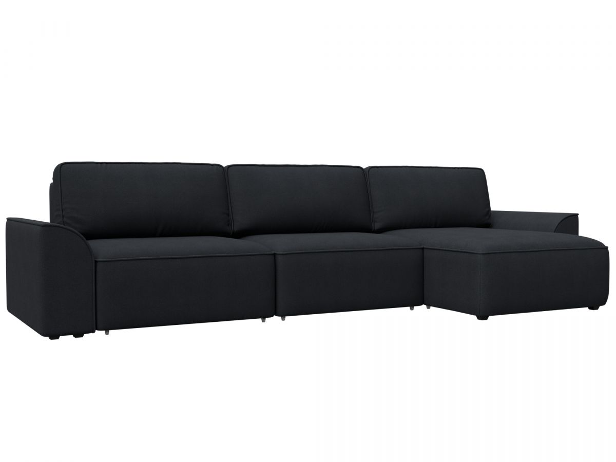 128504 Диван угловой Лига-048 НПБ лонг | замша | joly 16 темно-серый