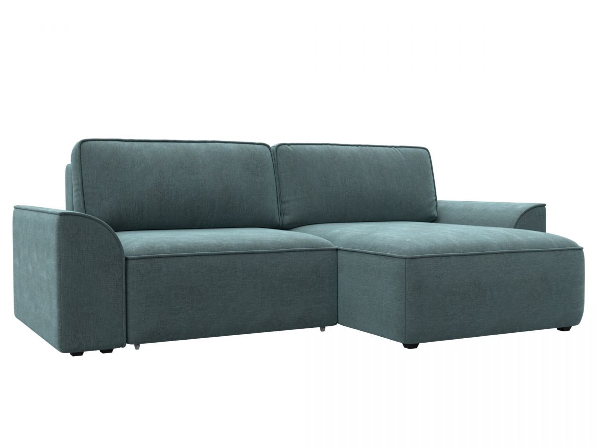 129417 Диван угловой Лига-048 НПБ | шенилл | rimini 11 серо-зеленый