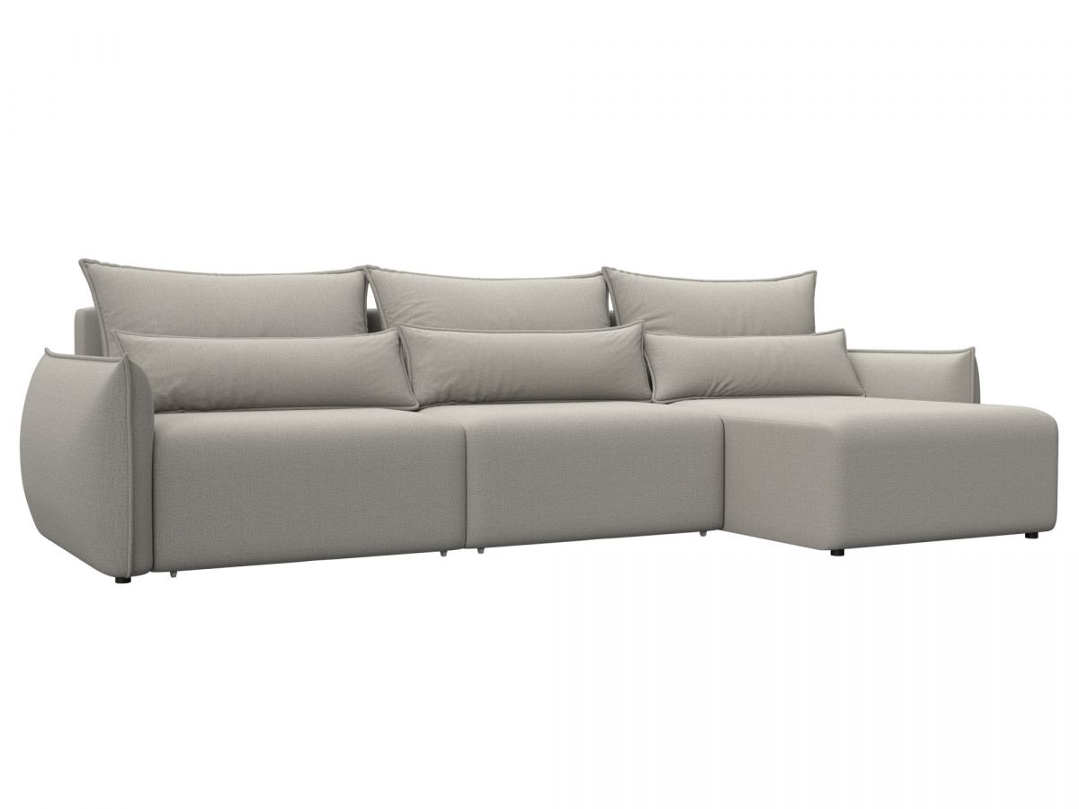 128659 Диван угловой Лига-051 НПБ Лонг угол универсальный | рогожка | амур 02 бежевый