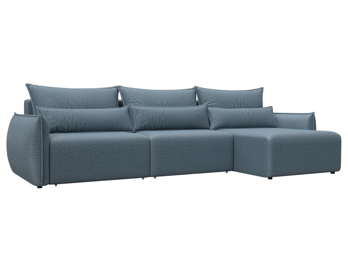 128671 Диван угловой Лига-051 НПБ Лонг угол универсальный | велюр | ness 12 серый