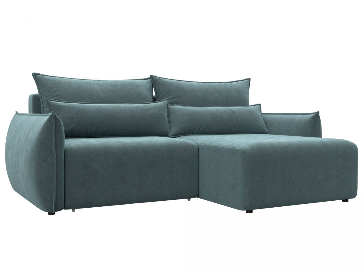 128723 Диван угловой Лига-051 НПБ угол универсальный | шенилл | rimini 11 серо-зеленый