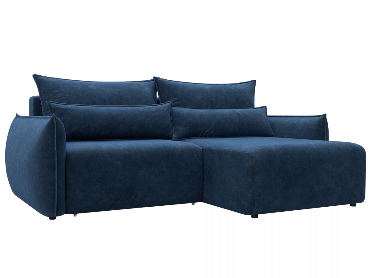 128719 Диван угловой Лига-051 НПБ угол универсальный | велюр | brut 11 синий