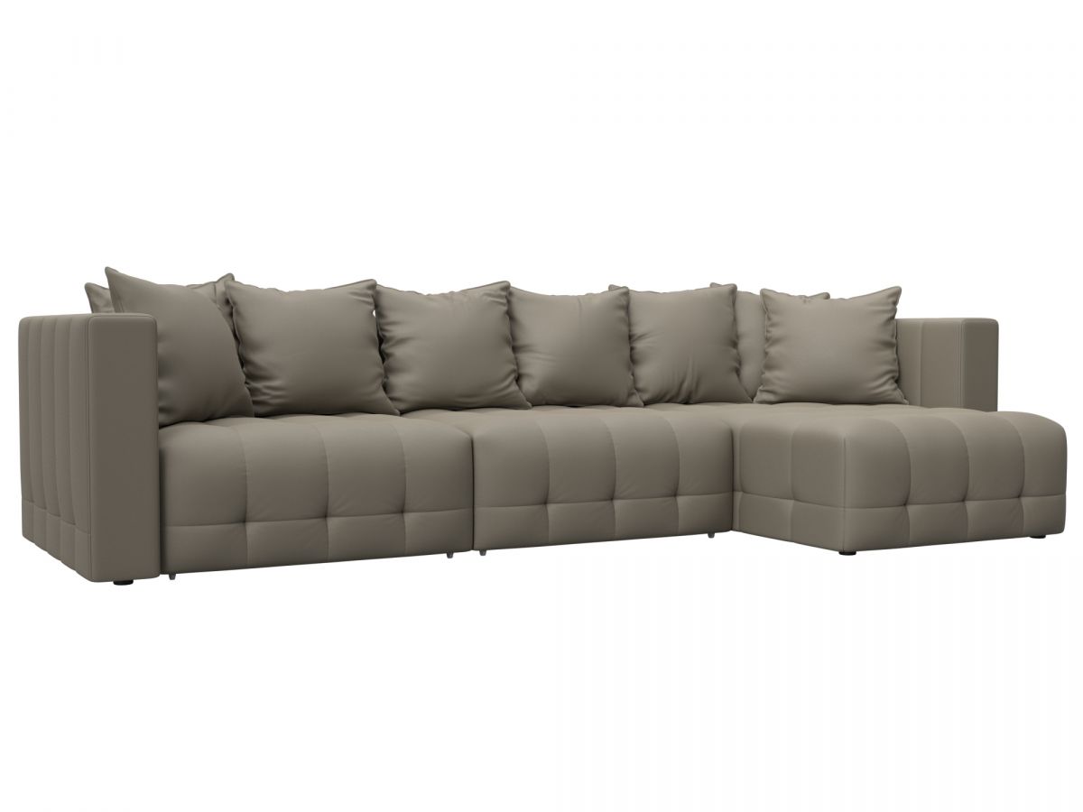 129914 Диван угловой Лига-052 НПБ Лонг угол универсальный | экокожа | grifon 04 бежевый