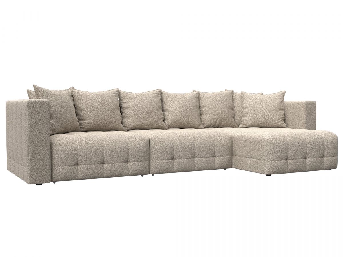 128823 Диван угловой Лига-052 НПБ Лонг угол универсальный | велюр | ness 04 бежевый