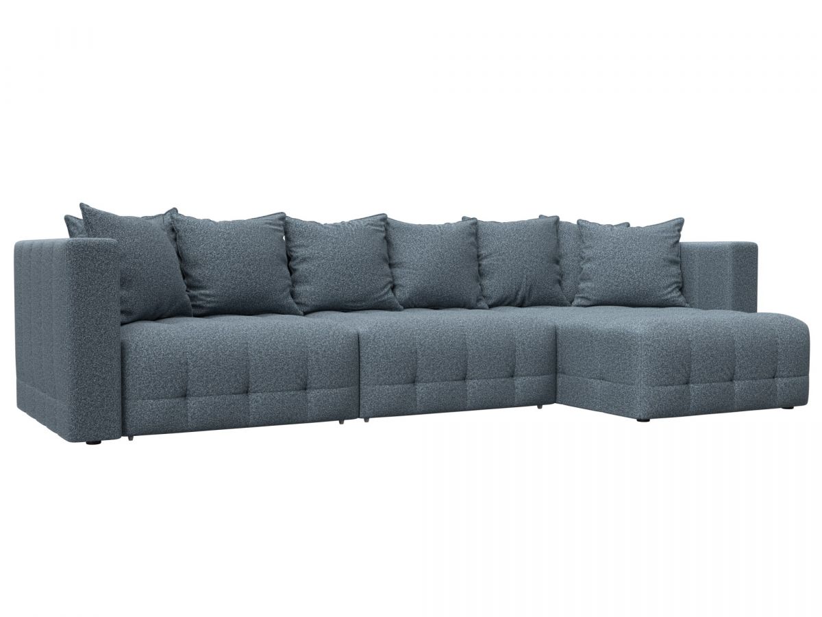 128825 Диван угловой Лига-052 НПБ Лонг угол универсальный | велюр | ness 12 серый