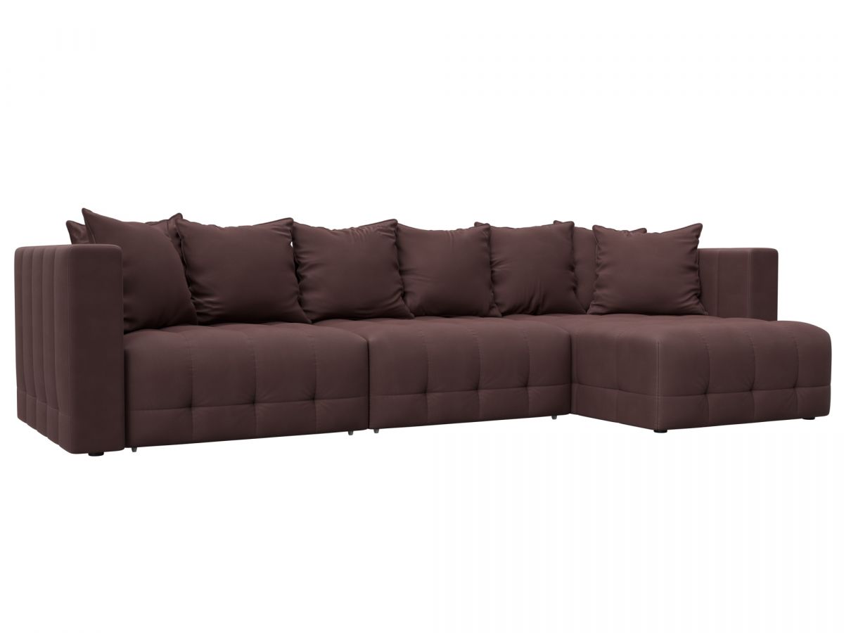 128836 Диван угловой Лига-052 НПБ Лонг угол универсальный | замша | joly 09 бордовый