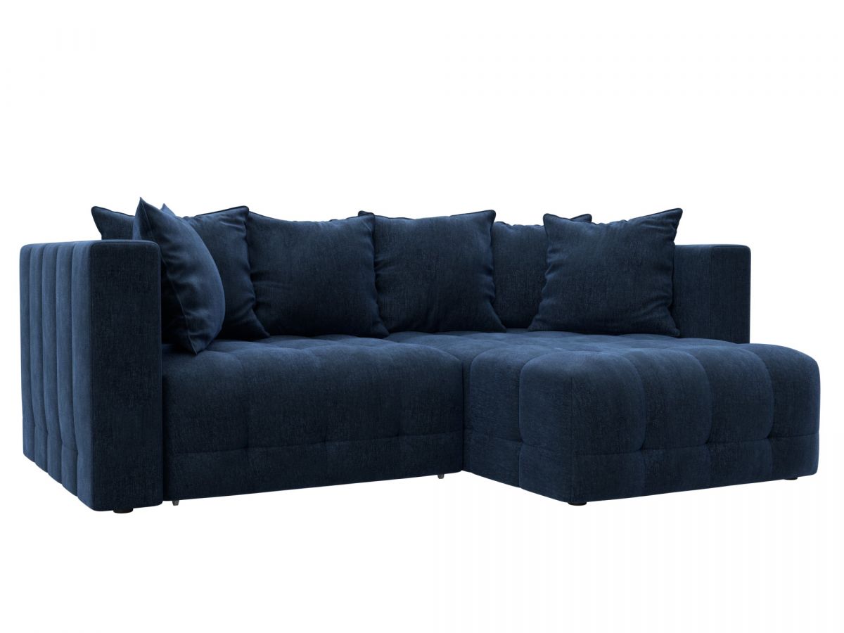 128805 Диван угловой Лига-052 НПБ угол универсальный | шенилл | rimini 10 синий
