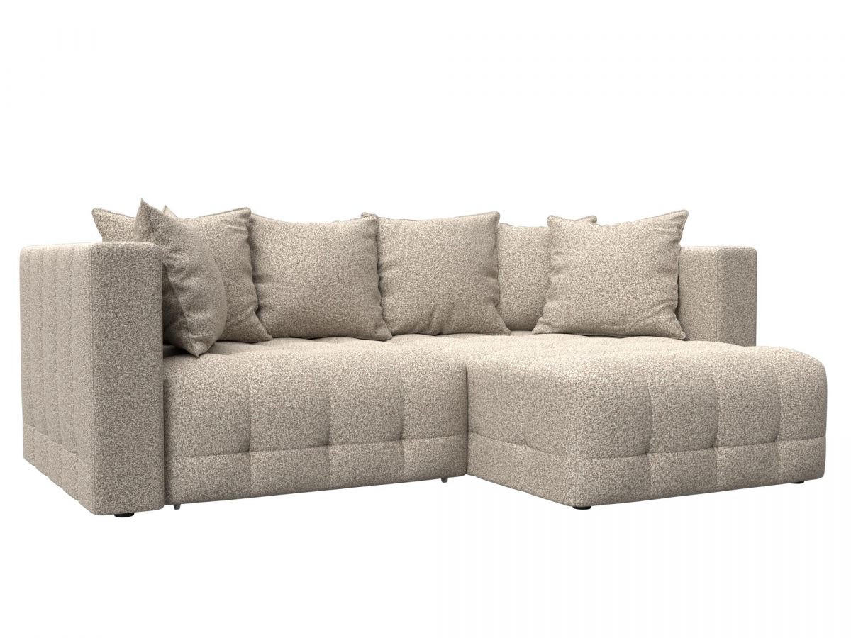 128801 Диван угловой Лига-052 НПБ угол универсальный | велюр | ness 04 бежевый