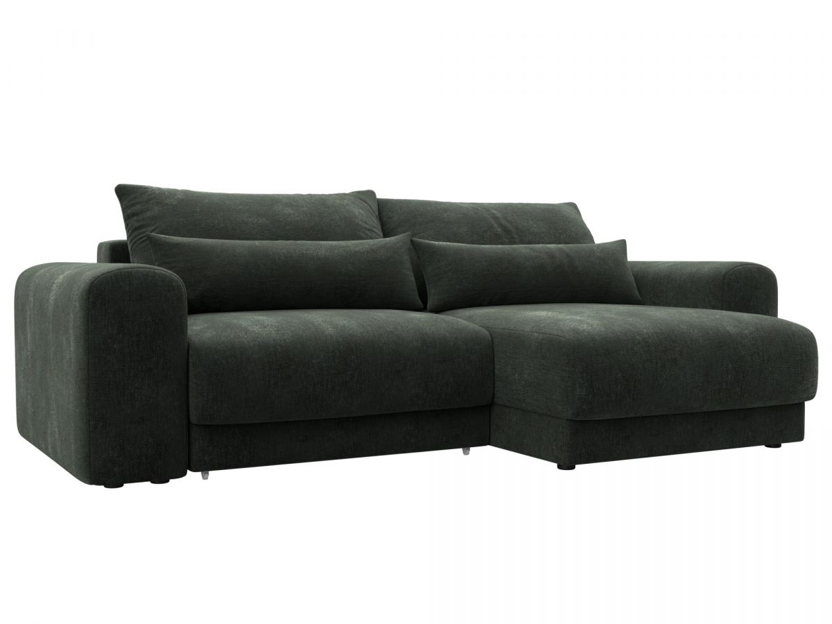 129154 Диван угловой Лига-056 НПБ угол универсальный | шенилл | rimini 09 зеленый
