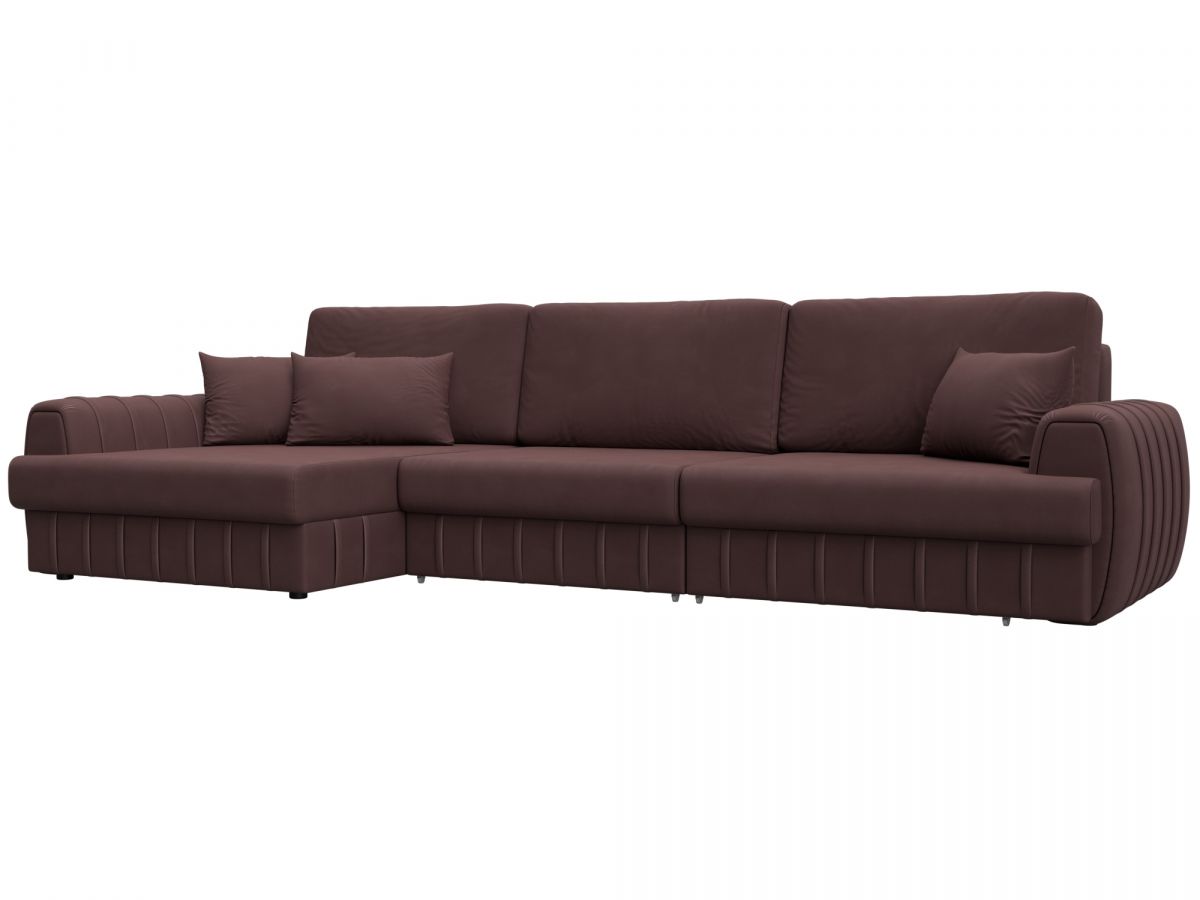 129312L Диван угловой Лига-057 НПБ Лонг угол левый | замша | joly 09 бордовый
