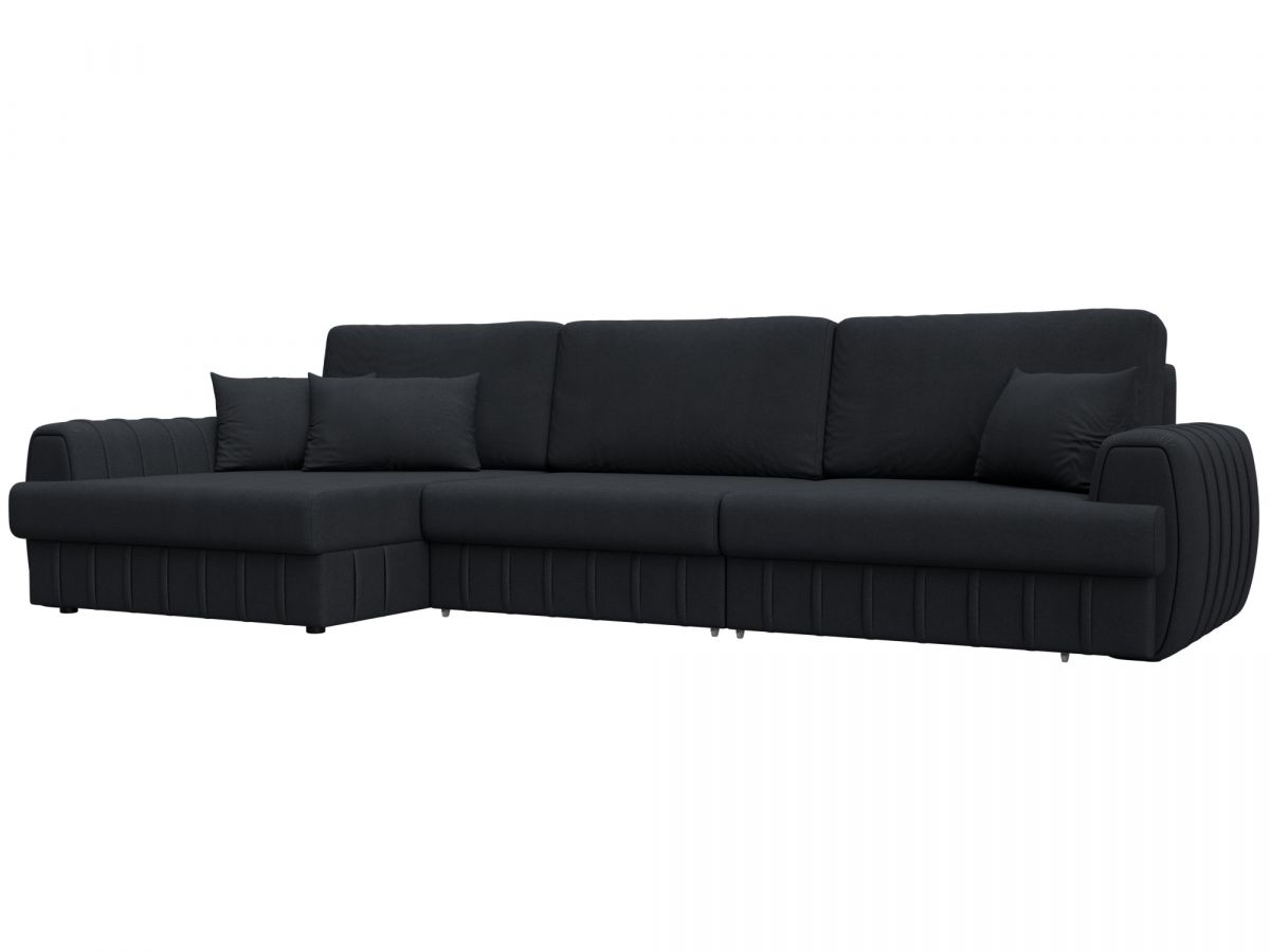 129311L Диван угловой Лига-057 НПБ Лонг угол левый | замша | joly 16 темно-серый