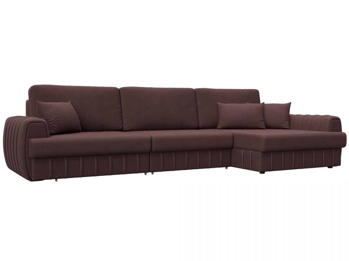 129312 Диван угловой Лига-057 НПБ Лонг угол правый | замша | joly 09 бордовый