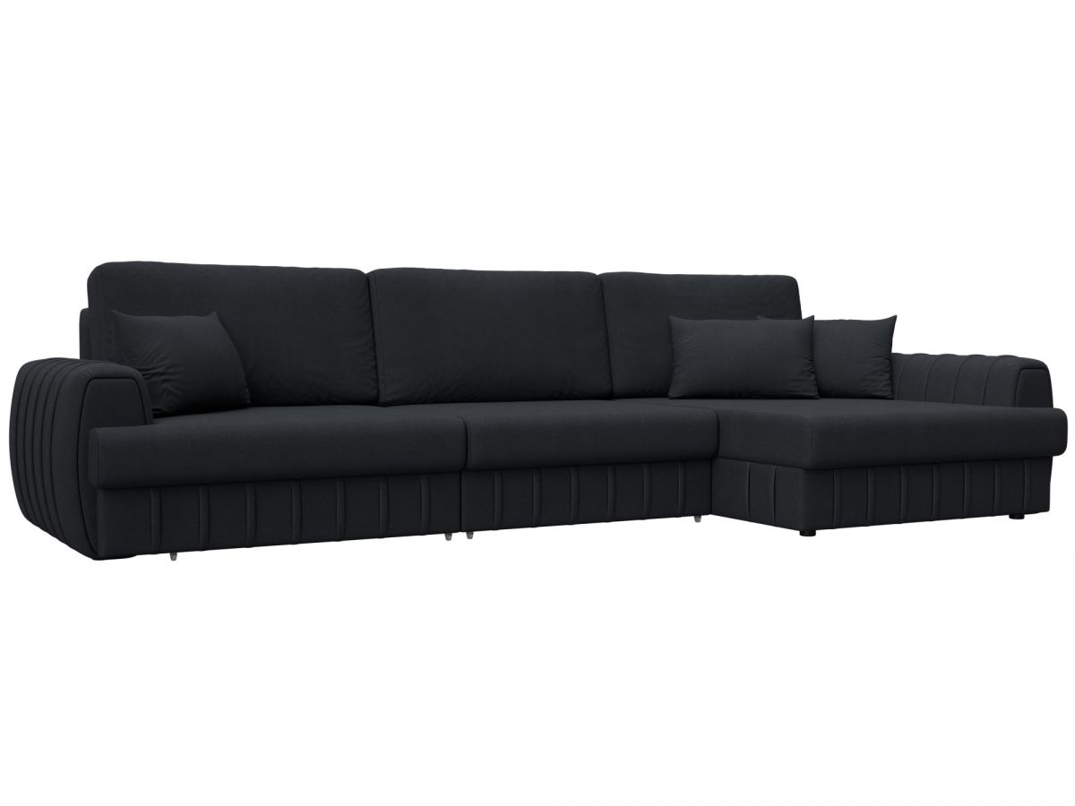 129311 Диван угловой Лига-057 НПБ Лонг угол правый | замша | joly 16 темно-серый