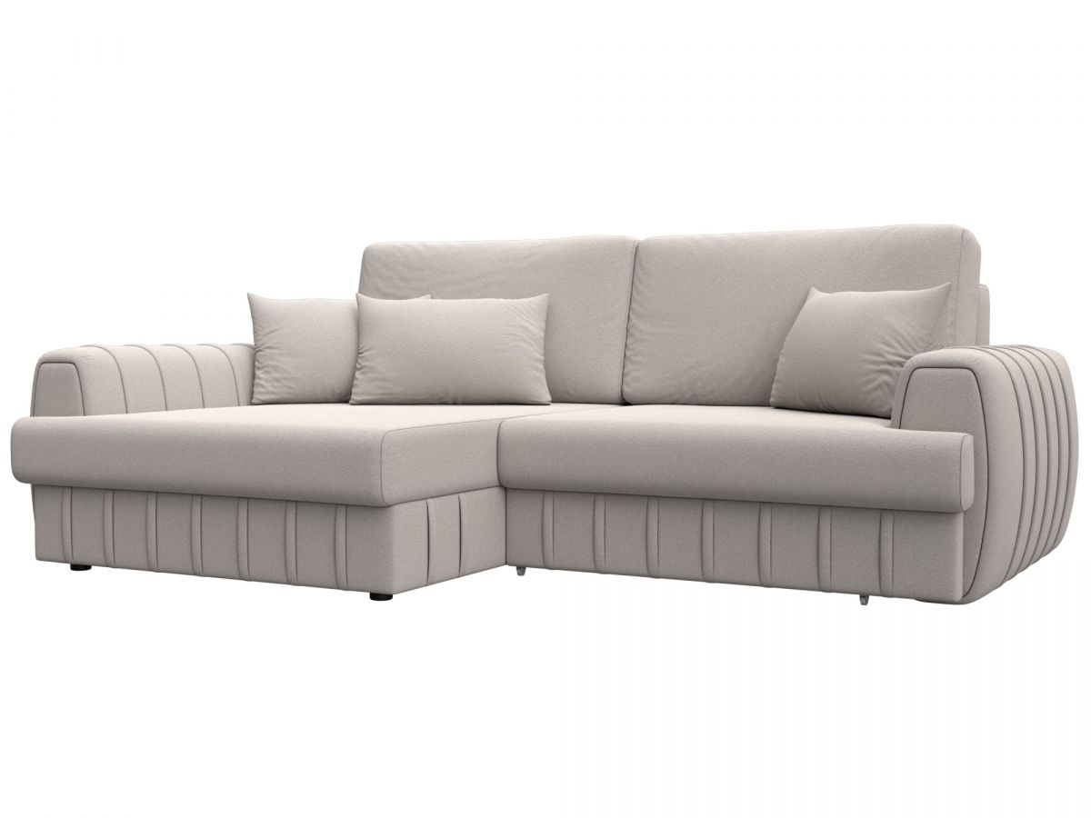 129286L Диван угловой Лига-057 НПБ угол левый | замша | joly 05 бежевый