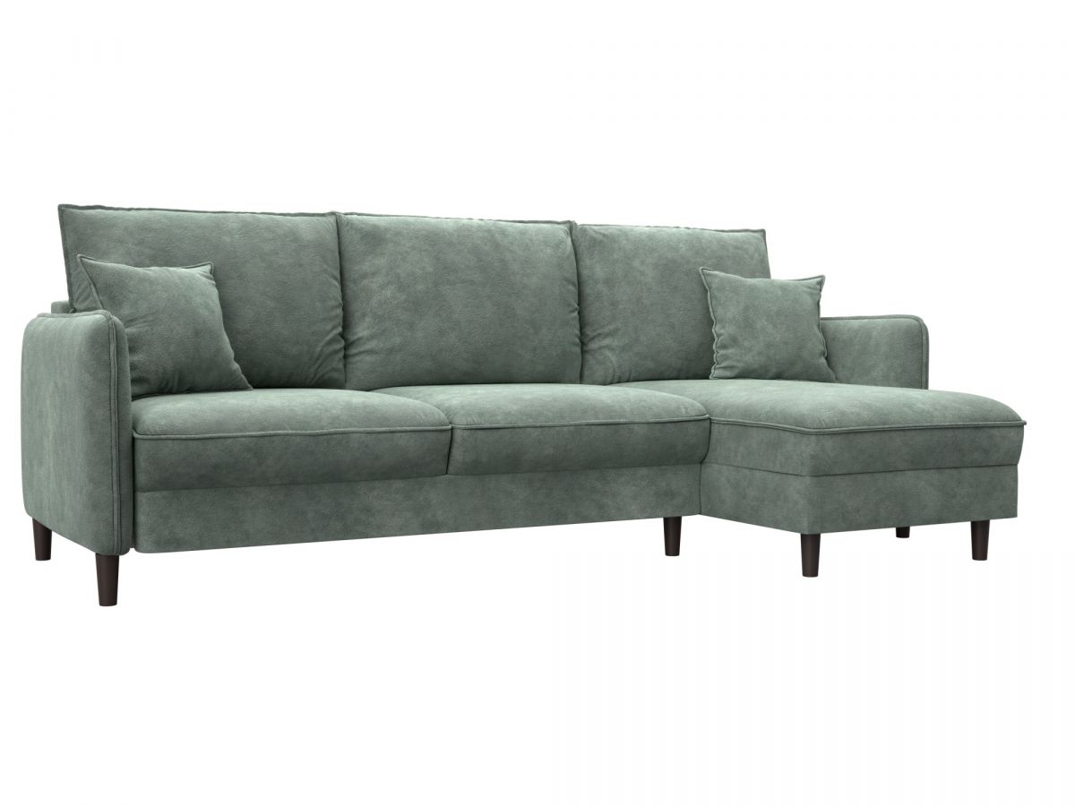 129642 Диван угловой Лига-064 НПБ угол универсальный | велюр | brut 08 зеленый