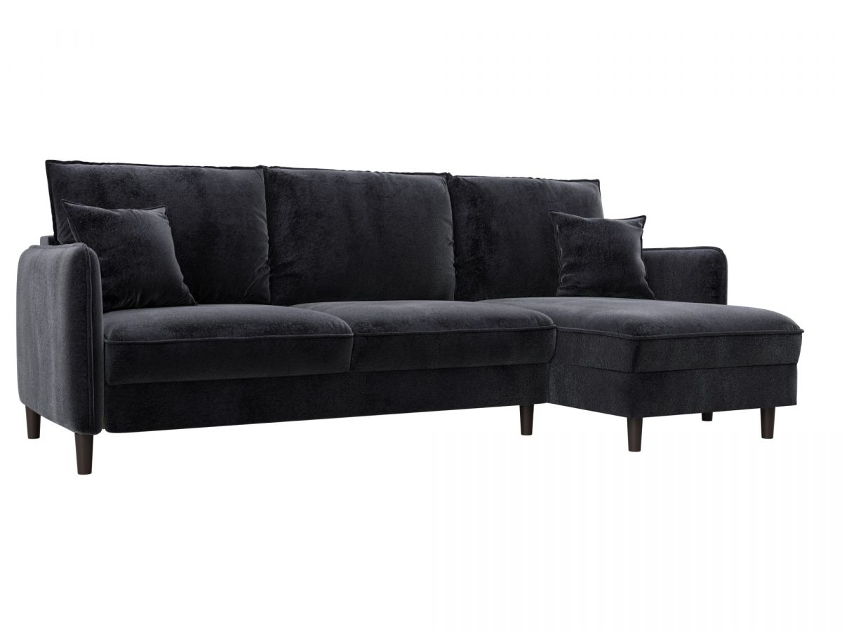 129630 Диван угловой Лига-064 НПБ угол универсальный | велюр | tower 11 темно-серый